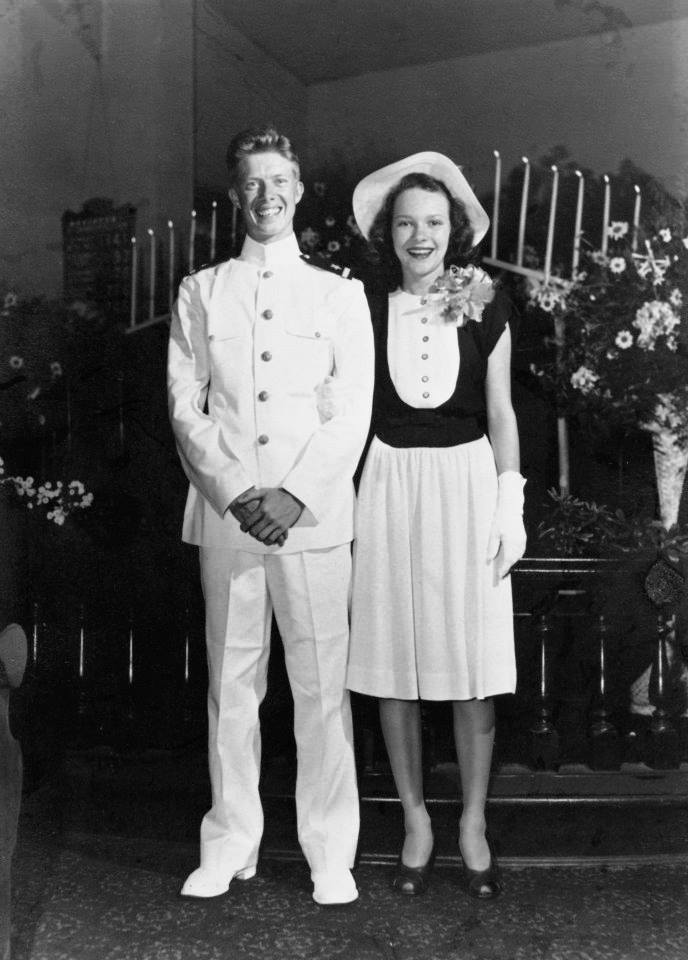 1946年7月7日卡特夫婦結婚。（圖／翻攝自FB@President Jimmy Carter）
